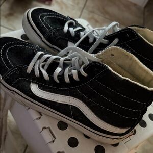 Vans Kids Black and White High-Top Sneakers